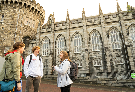 image of marist students conversing while abroad in dublin
